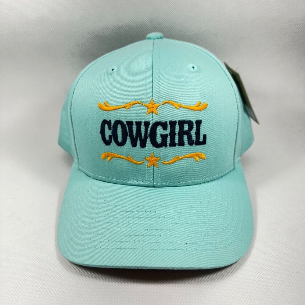 NEW KBETHOS VINTAGE Distressed COWGIRL Turquoise Teal Green Ball Cap‎ Adjustable
